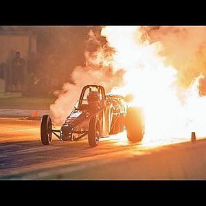 FLAME Throwing Jet Dragster Races FARMTRUCK!