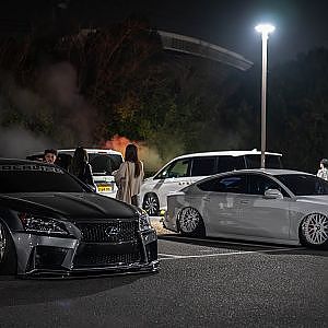 Exhaust JDM VIP Ramen Charamera sound Night Meet - ナイトミーティング 排気音と屋台ラーメンのチャルメラ