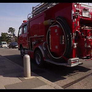 (4K)JAPANESE FIRE TRUCK Running - 日本の消防車の走行シーン