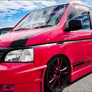 (4K)HONDA STEPWGN modified ホンダ ステップワゴンカスタム マフラー３本出し - スーパーカーニバル2018