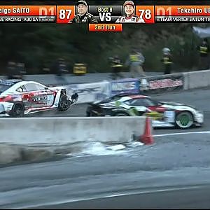 上野・斎藤 大クラッシュ!! / 2021 D1GP Rd 7 OKUIBUKI 【LIVE切り抜き】08